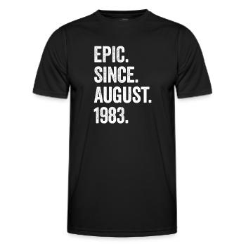 40 Years Epic Since August 1983 40th Birthday - Men's Functional T-Shirt - black - Front - AI Model Male 178 dark (178cm)