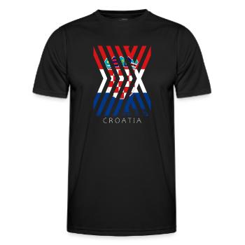 Kroatien Flagge Adria Zagreb Kroatische Fahne - Männer Funktions-T-Shirt - Schwarz - Vorne - AI Model Male 178 dark (178cm)
