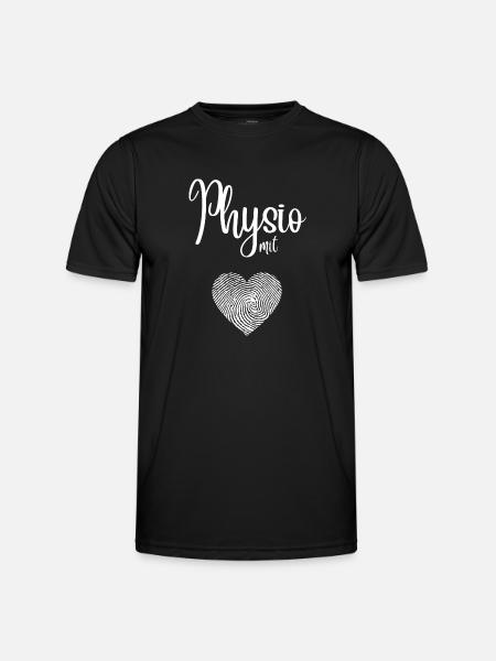 Physio mit Herz - Design für Physiotherapeuten - Männer Funktions-T-Shirt - Schwarz