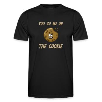 Denglish Cookie Funny Humor Saying - Men's Functional T-Shirt - black - Front - AI Model Male 178 dark (178cm)