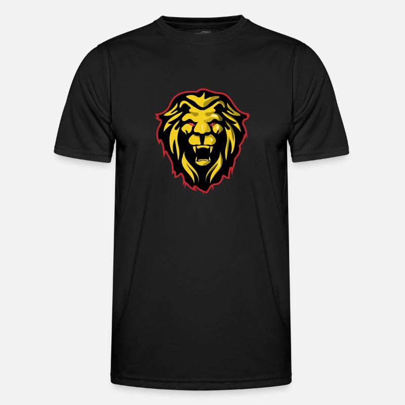 Lion - Männer Funktions-T-Shirt - Schwarz