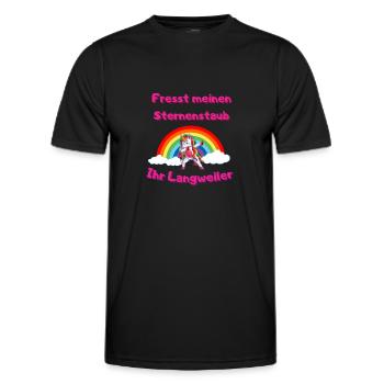 Fresst meinen Sternenstaub Dabbing Fantasy Einhorn - Männer Funktions-T-Shirt - Schwarz - Vorne - AI Model Male 178 dark (178cm)