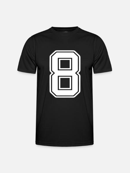 8 - Männer Funktions-T-Shirt - Schwarz