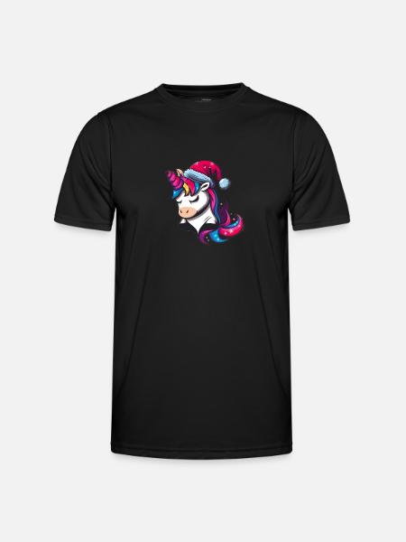 Festive Unicorn - Men's Functional T-Shirt - black