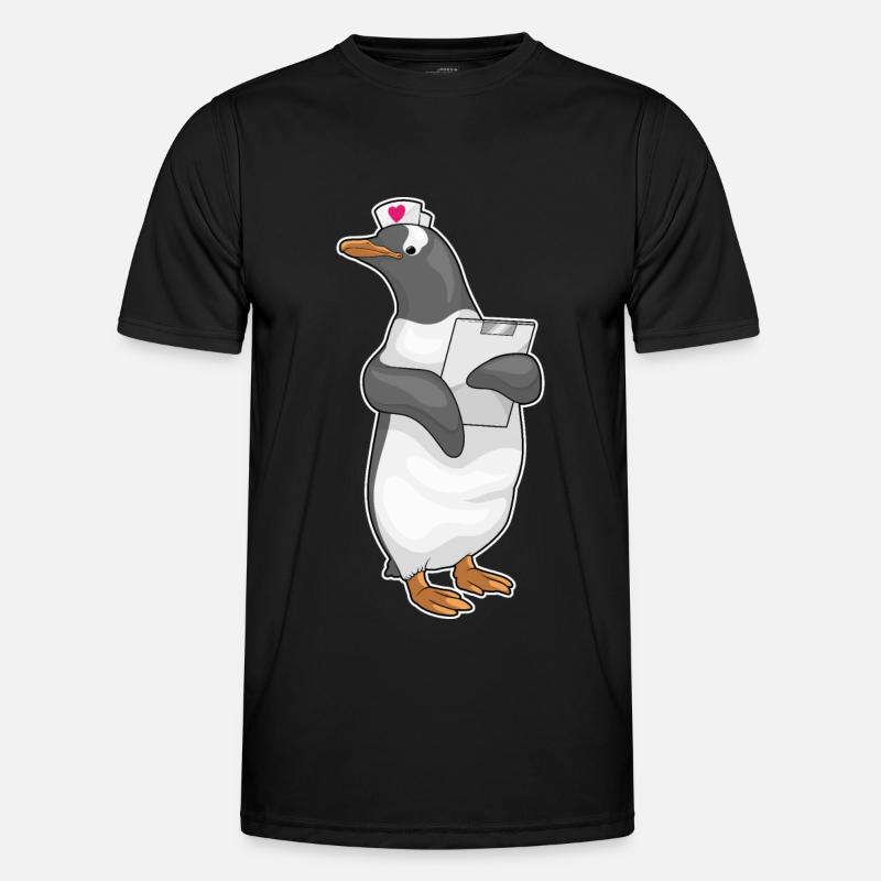 Pinguin Krankenschwester Stethoskope - Männer Funktions-T-Shirt - Schwarz