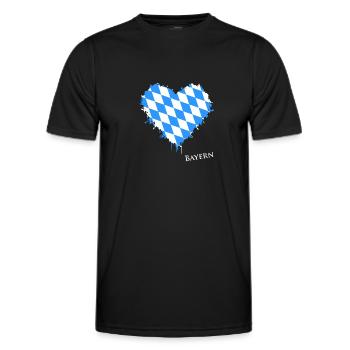 Bayern, Herz, Bavaria, Love, Oberbayern - Männer Funktions-T-Shirt - Schwarz - Vorne - AI Model Male 178 dark (178cm)