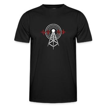 Amateur Radio Radio Antenna - Men's Functional T-Shirt - black - Front - AI Model Male 178 dark (178cm)