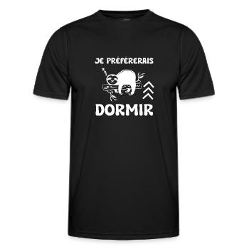 je préférerais dormir - T-shirt sport Homme - noir - Devant - AI Model Male 178 dark (178cm)