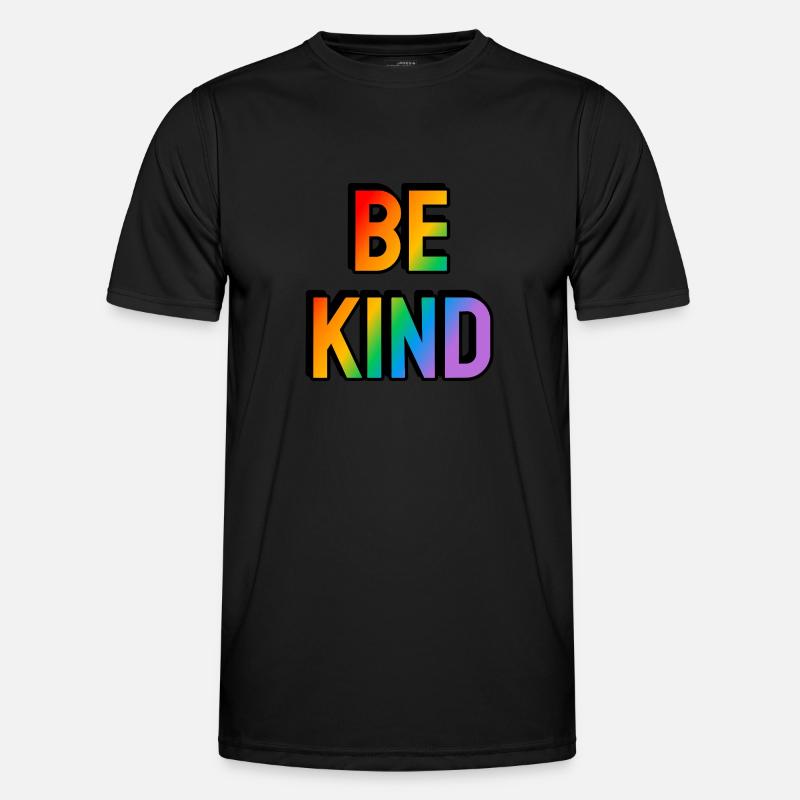 Sei freundlich Regenbogen Gay Pride - Männer Funktions-T-Shirt - Schwarz