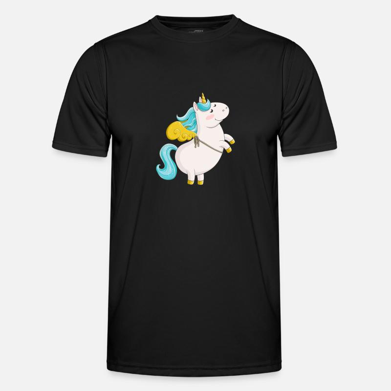 Fliegendes Comic Einhorn - Männer Funktions-T-Shirt - Schwarz