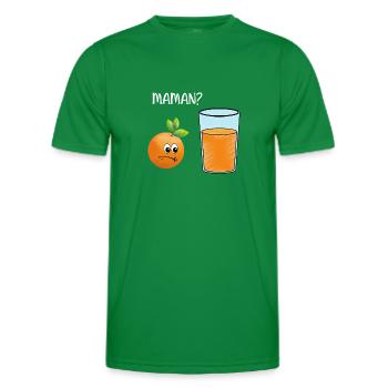 jus d'orange - T-shirt sport Homme - vert - Devant - AI Model Male 178 dark (178cm)