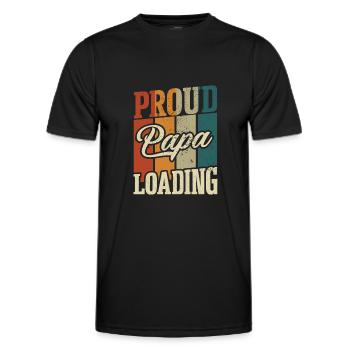Fier papa chargeant les pères Fête des pères - T-shirt sport Homme - noir - Devant - AI Model Male 178 dark (178cm)