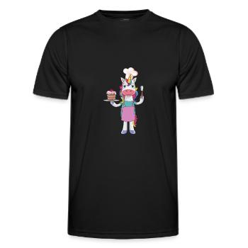 Funny cake baking cookin unicorn gift - Men's Functional T-Shirt - black - Front - AI Model Male 178 dark (178cm)