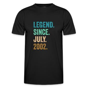 20 Years Old Legend Since July 2002 20th Birthday - Men's Functional T-Shirt - black - Front - AI Model Male 178 dark (178cm)