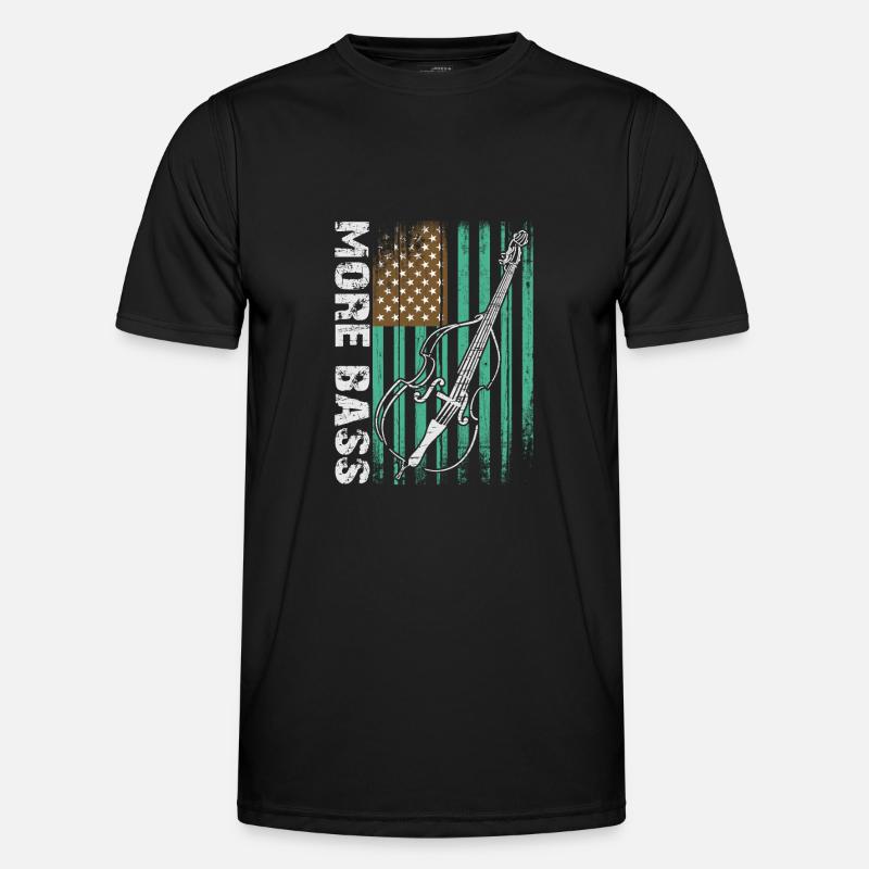 Plus de contrebasse basse avec drapeau américain T-shirt sport Homme