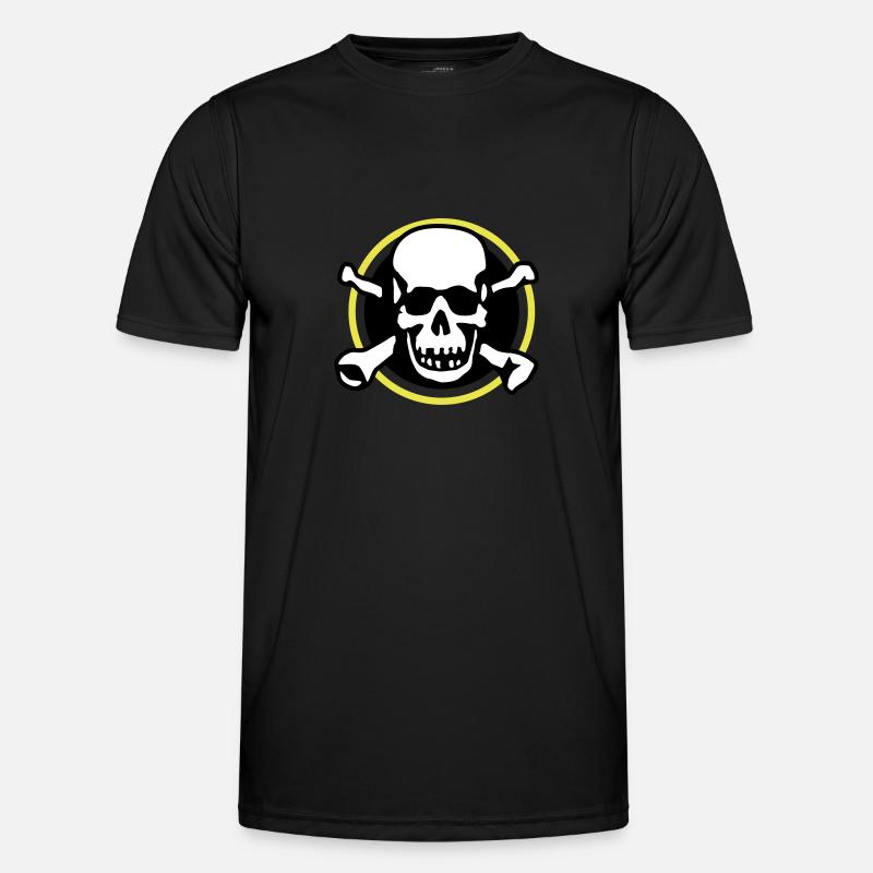 skull_circle_072011_a_3c - Männer Funktions-T-Shirt - Schwarz