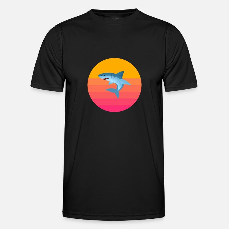 Shark Fin Predator 90s Vaporwave Shark Men's Functional T-Shirt
