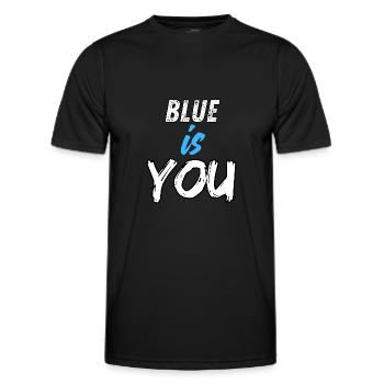 BLAU BIST DU - Männer Funktions-T-Shirt - Schwarz - Vorne - AI Model Male 178 dark (178cm)
