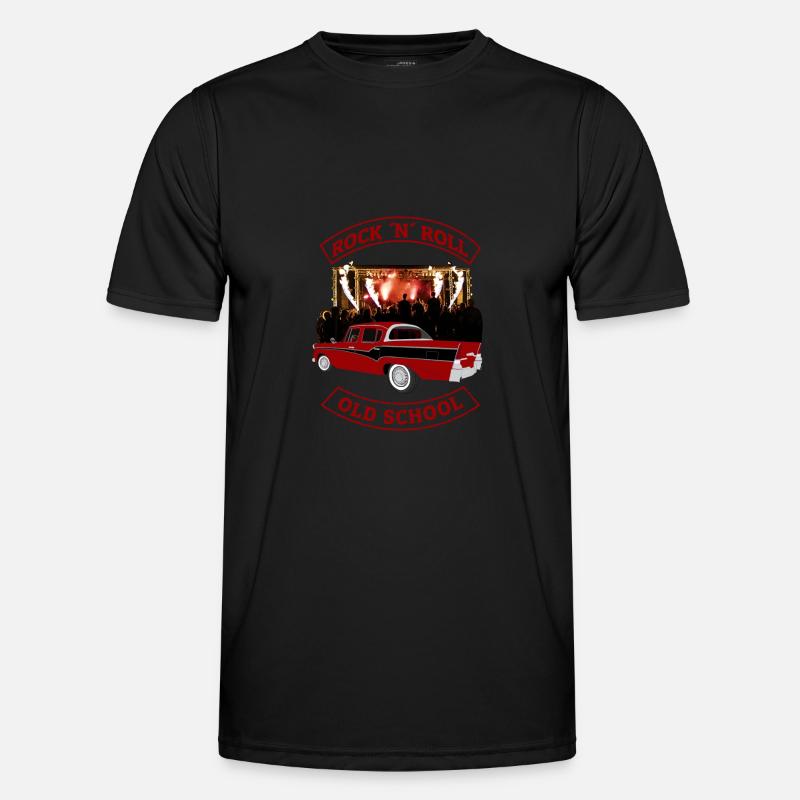Oldtimer Auto/Old School Rock N Roll Männer Funktions-T-Shirt