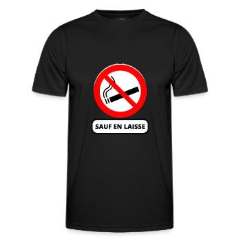 interdit de fumer - T-shirt sport Homme - noir - Devant - AI Model Male 178 dark (178cm)