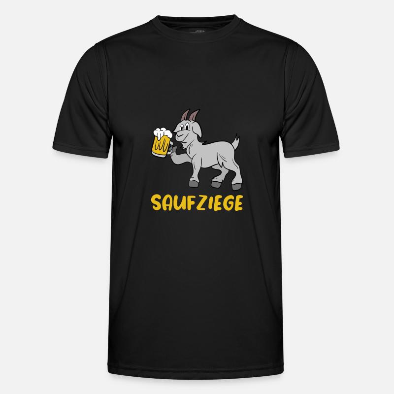 Saufziege Geschenk Alkohol Bier Party Geschenk Männer Funktions-T-Shirt