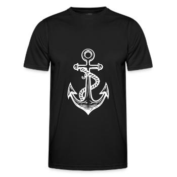 Anchor - Men's Functional T-Shirt - black - Front - AI Model Male 178 dark (178cm)