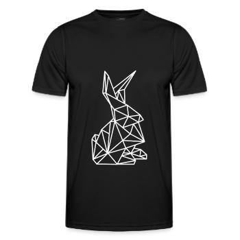 Rabbit Geometry Lines - Men's Functional T-Shirt - black - Front - AI Model Male 178 dark (178cm)