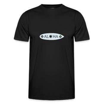 Aloha Surfbrett - Männer Funktions-T-Shirt - Schwarz - Vorne - AI Model Male 178 dark (178cm)