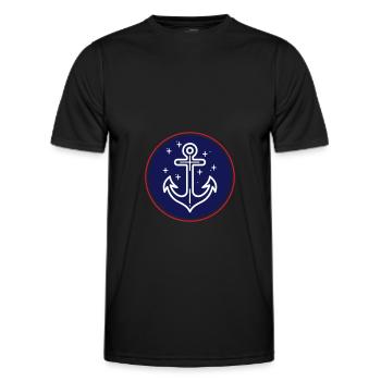 Anker Schifffahrt Symbol - Männer Funktions-T-Shirt - Schwarz - Vorne - AI Model Male 178 dark (178cm)