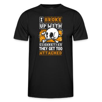 Cigarette smoking non-smoking health - Men's Functional T-Shirt - black - Front - AI Model Male 178 dark (178cm)