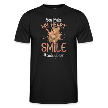 Cuddly Toy Offspring Toy Bear - Men's Functional T-Shirt - black - Front - AI Model Male 178 dark (178cm)