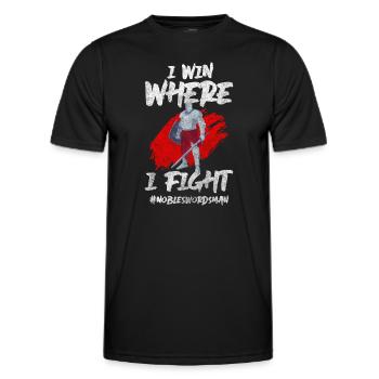 Sword Fighting Duel Kendo Akido - Men's Functional T-Shirt - black - Front - AI Model Male 178 dark (178cm)