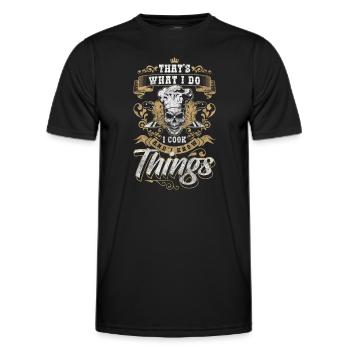 Cook, Chef, Chef, Cook, Hobby Chef - Men's Functional T-Shirt - black - Front - AI Model Male 178 dark (178cm)