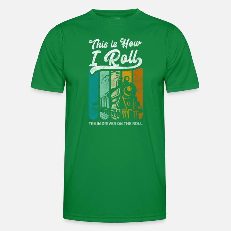 Model Railroad Railroader Nerd Rails Men's Functional T-Shirt