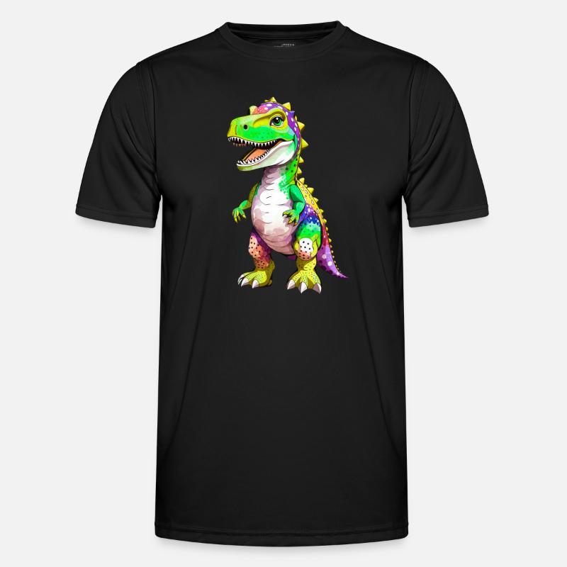 Rainbow T-Rex Dinosaur Men's Functional T-Shirt