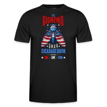 Zikaden-Wortspiel Shirt - Cicadageddon 2024 - Männer Funktions-T-Shirt - Schwarz - Vorne - AI Model Male 178 dark (178cm)