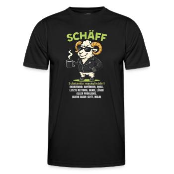 Schaf Spruch Schäff Lustig Geschenkidee Schafe - Männer Funktions-T-Shirt - Schwarz - Vorne - AI Model Male 178 dark (178cm)