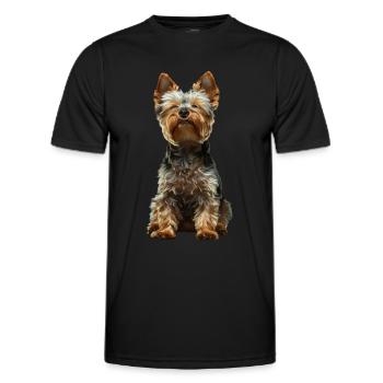 Yorkshire Terrier - Men's Functional T-Shirt - black - Front - AI Model Male 178 dark (178cm)