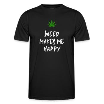 weed macht mich glücklich Cannabis Marihuana - Männer Funktions-T-Shirt - Schwarz - Vorne - AI Model Male 178 dark (178cm)