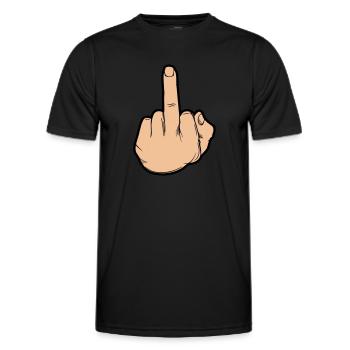 hand mittelfinger - Männer Funktions-T-Shirt - Schwarz - Vorne - AI Model Male 178 dark (178cm)
