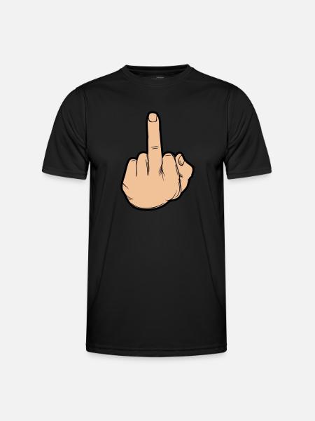 hand mittelfinger - Männer Funktions-T-Shirt - Schwarz