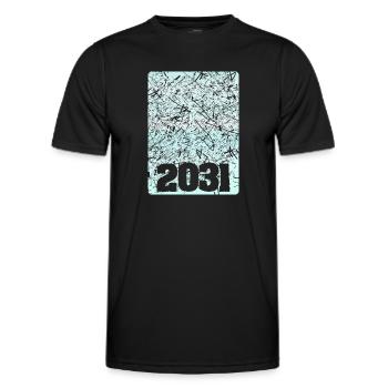 Zahl 2031 - Männer Funktions-T-Shirt - Schwarz - Vorne - AI Model Male 178 dark (178cm)