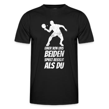 Einer von uns beiden spielt besser Tischtennis - Männer Funktions-T-Shirt - Schwarz - Vorne - AI Model Male 178 dark (178cm)