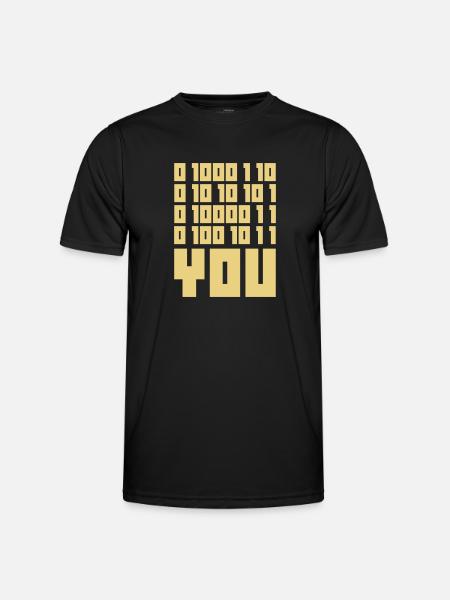 FUCK YOU - Binary code - T-shirt sport Homme - noir
