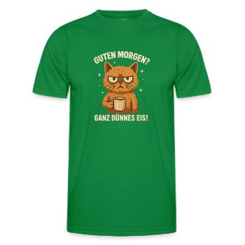 Good Morning - Very Thin Coffee Saying - Men's Functional T-Shirt - kelly green - Front - AI Model Male 178 dark (178cm)