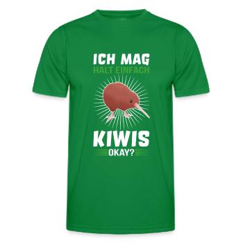 Kiwi Vogel Schnepfenstrauß Kiwis Neuseeland lustig - Männer Funktions-T-Shirt - Kelly Green - Vorne - AI Model Male 178 dark (178cm)