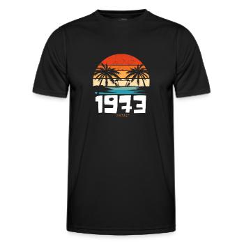 50th Birthday Vintage 1973 Retro Cassette Nickname - Men's Functional T-Shirt - black - Front - AI Model Male 178 dark (178cm)