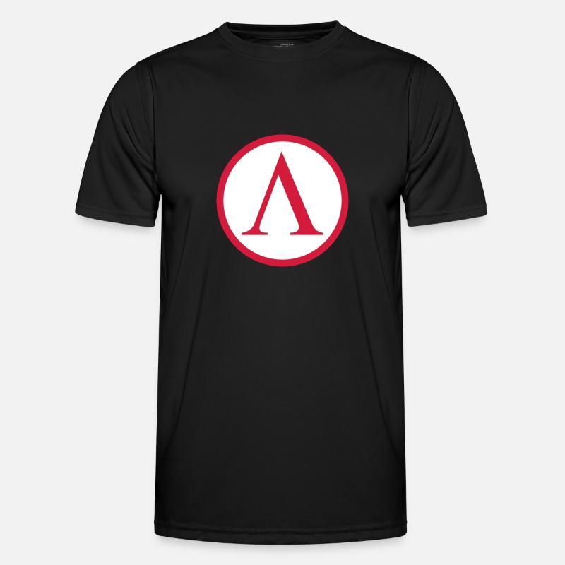 Spartan roundel - Männer Funktions-T-Shirt - Schwarz