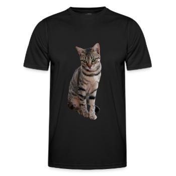 Katze Kätzchen Tigerkatze Katzenshirt Geschenk - Männer Funktions-T-Shirt - Schwarz - Vorne - AI Model Male 178 dark (178cm)