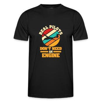 Glider glider pilot soaring gift - Men's Functional T-Shirt - black - Front - AI Model Male 178 dark (178cm)